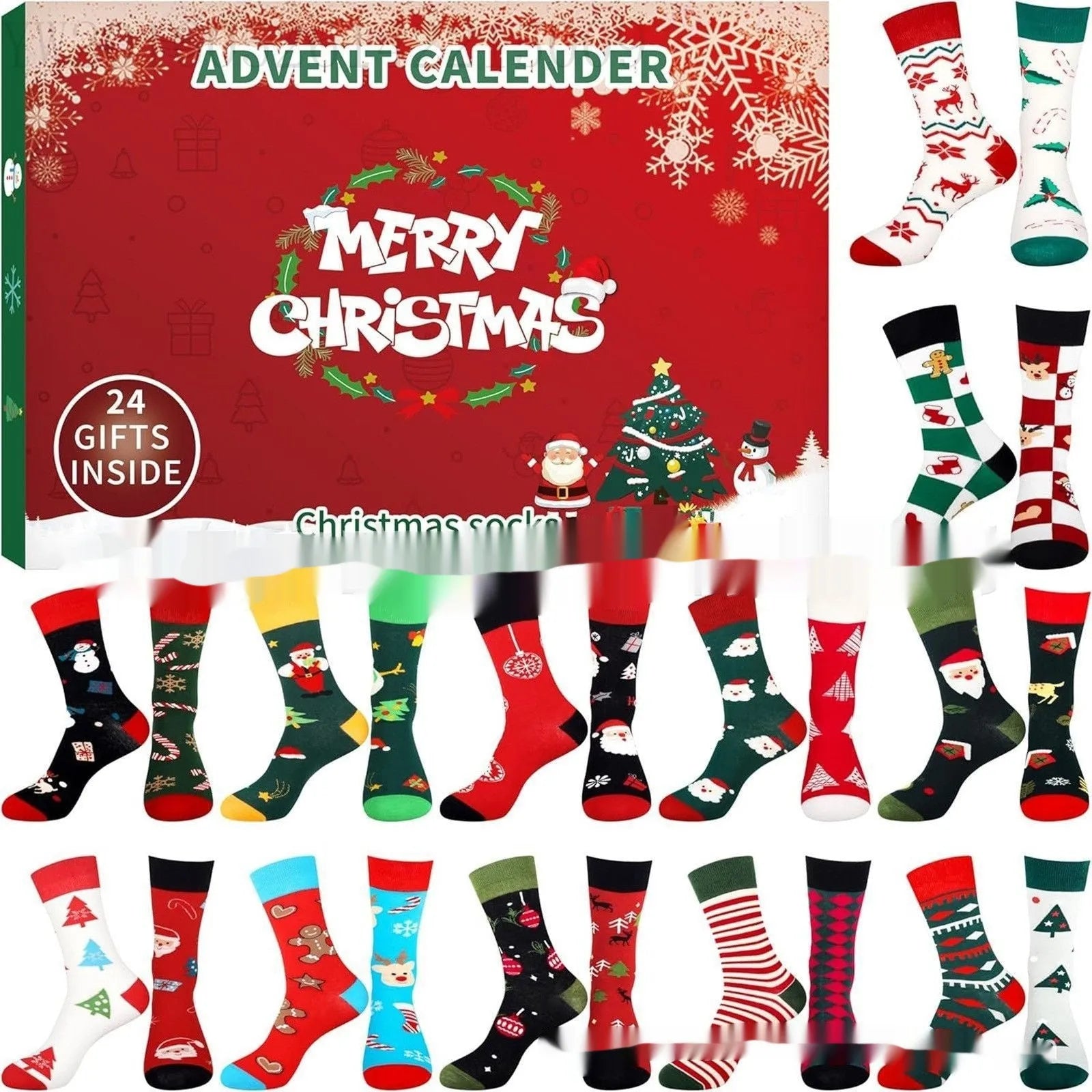 Christmas Socks Blind Box resin craft decoration with plastic components for holiday party displays
