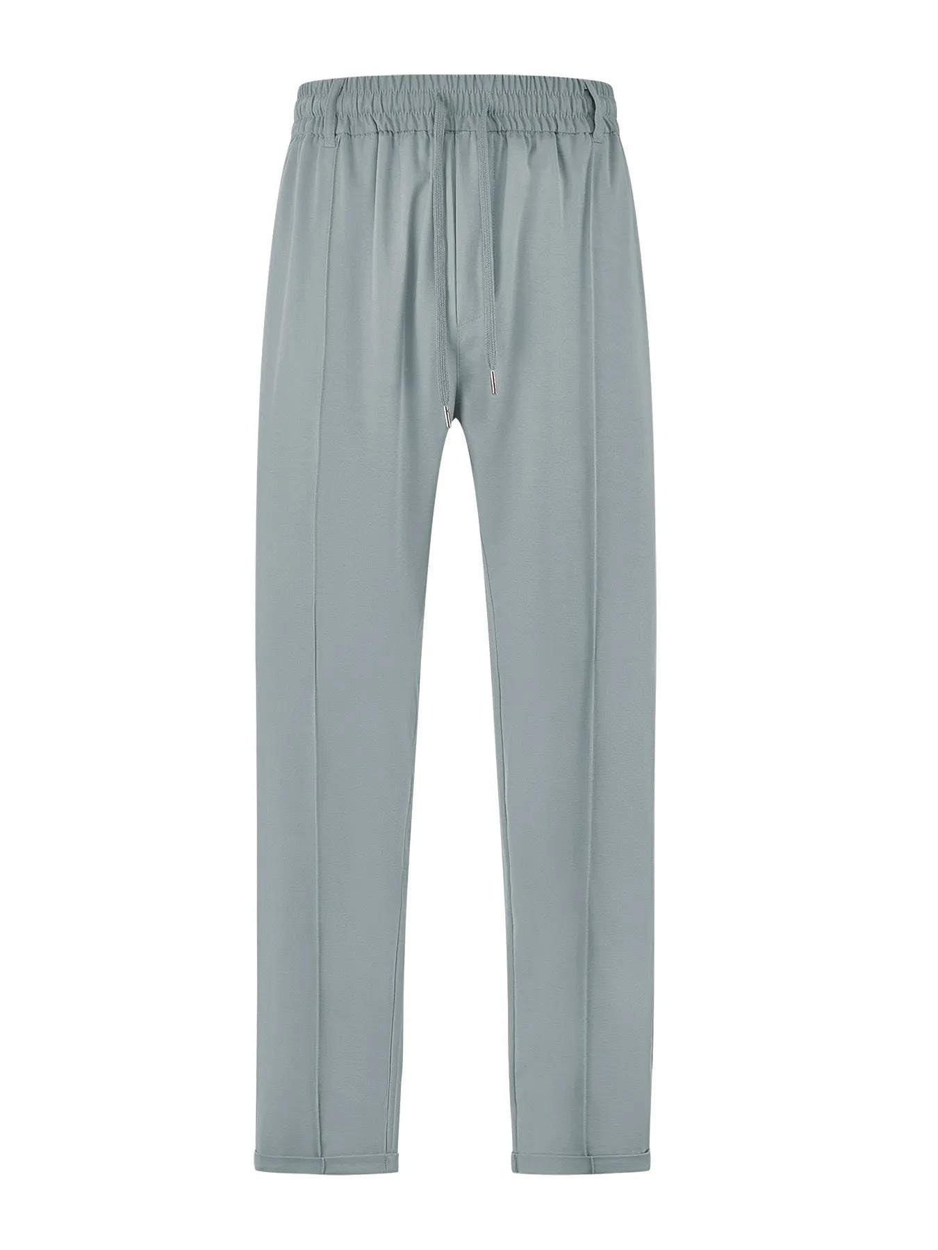Men's high-waist drawstring casual trousers in cotton-like polyester fabric, available in six colours