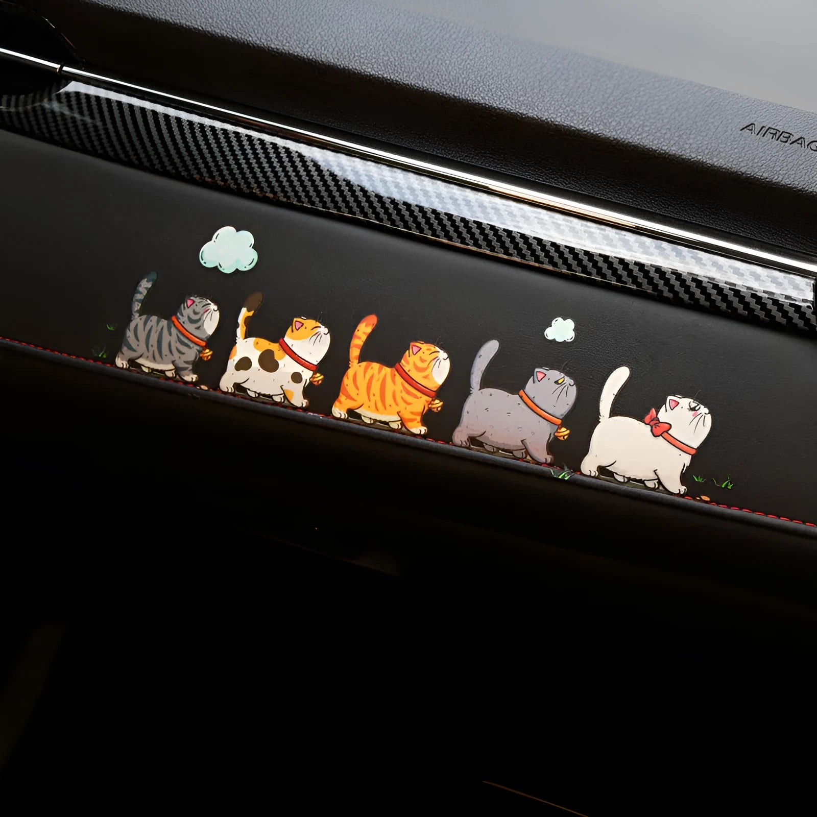 Climbing cats car sticker with five cats design on PVC material for vehicle decoration