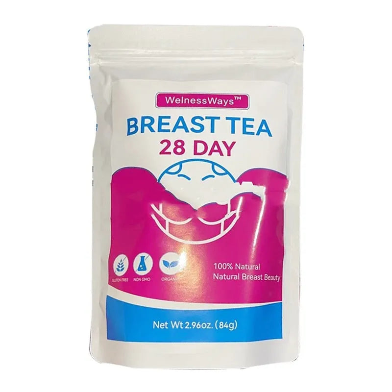 Single tea bag from a 28-day herbal slimming tea programme for women, showing one of thirteen variety options.