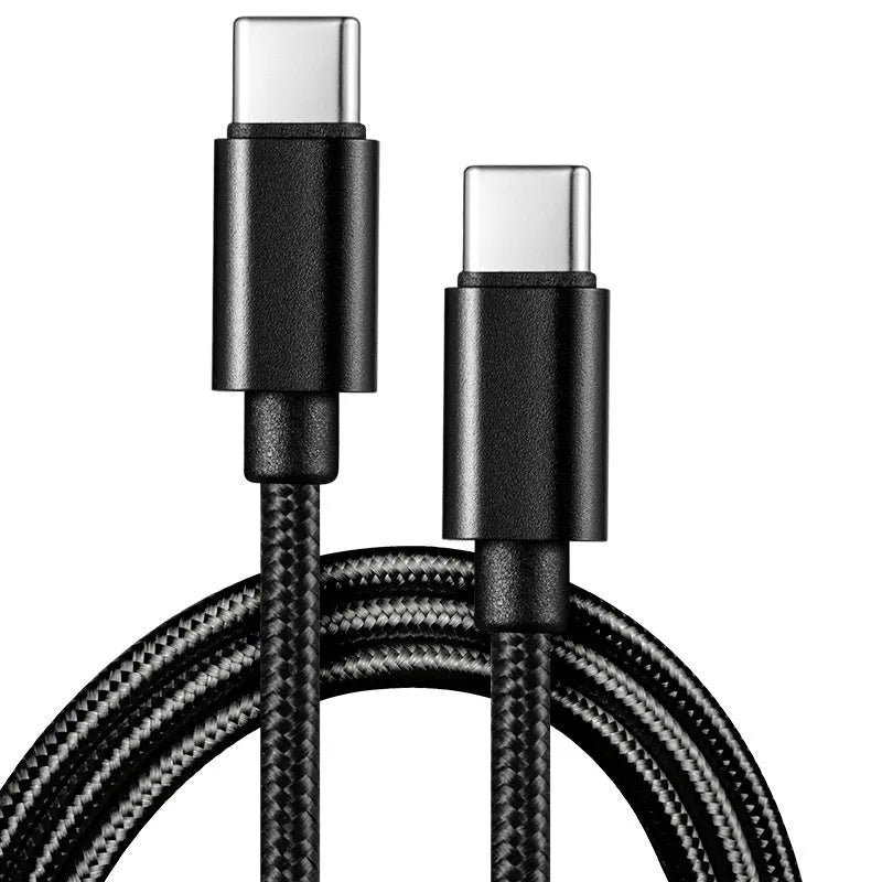Typec phone fast charge data cable nylon woven 60W Type-C USB C black blue gold pink purple red white