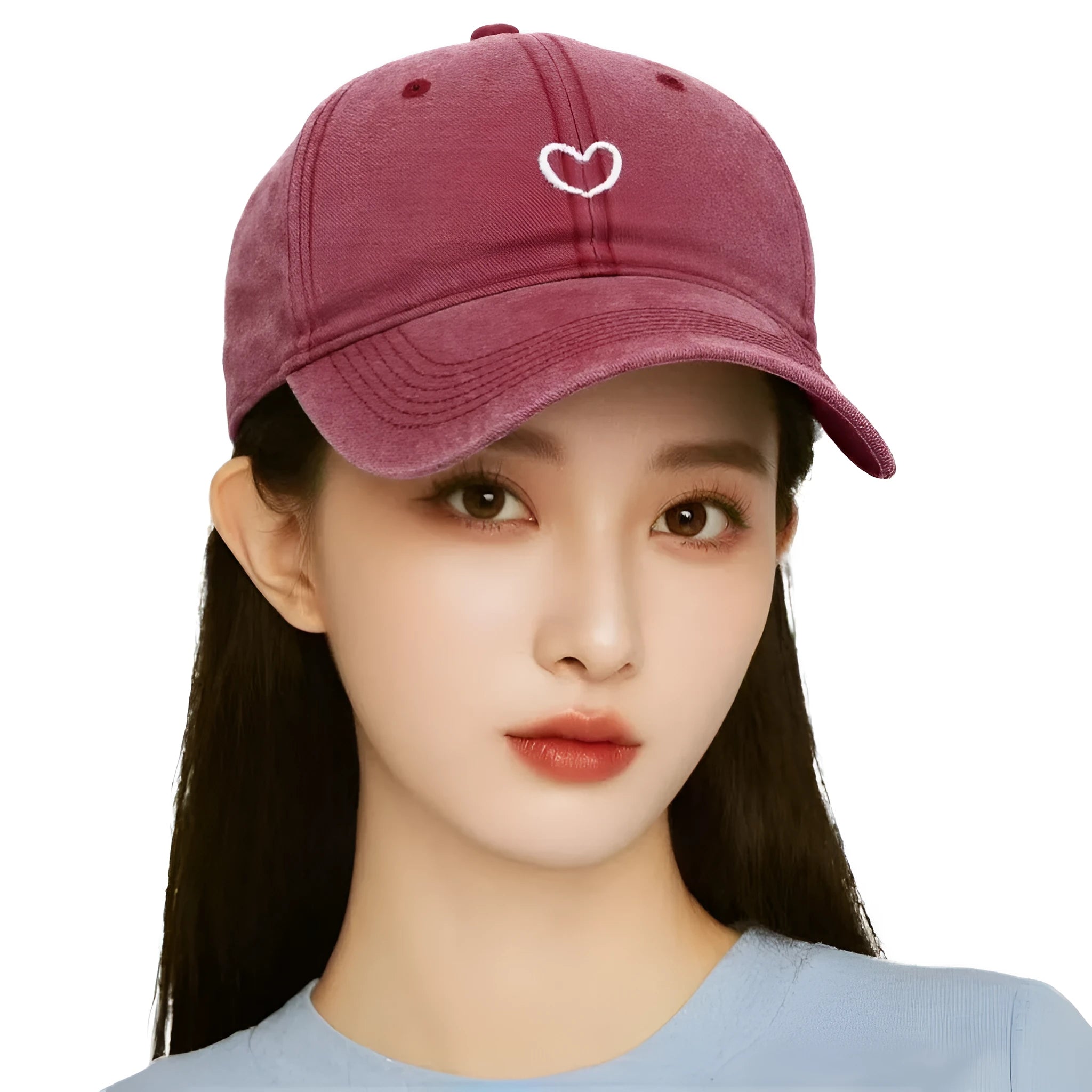 Artistic retro embroidered cotton baseball cap with adjustable strap and dome crown design