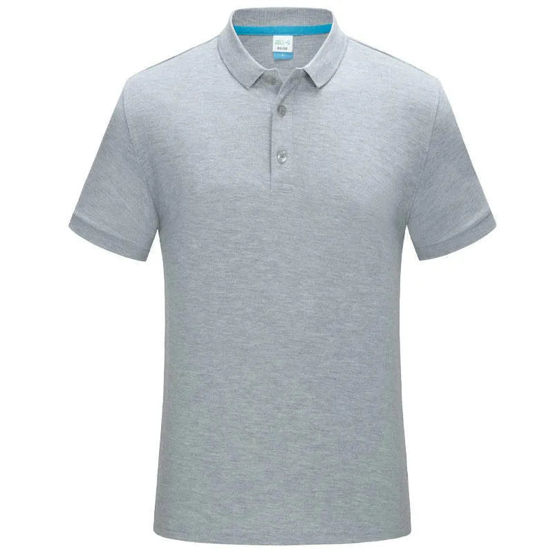 Lapel short sleeve casual shirt in combed cotton, side slit, available in multiple colours on light background