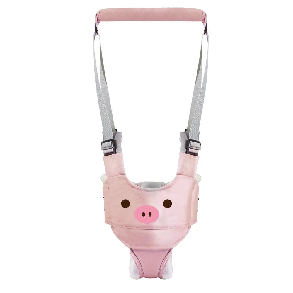 Cotton baby walking harness belt in blue colour with adjustable straps for toddler walking assistance