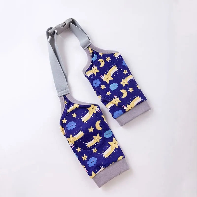 Adjustable dog knee protector pad with elbow padding and matching scarf in blue colour