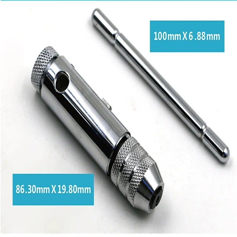M3-M8 adjustable ratchet hand tap wrench set two pieces tool steel metric threading tool