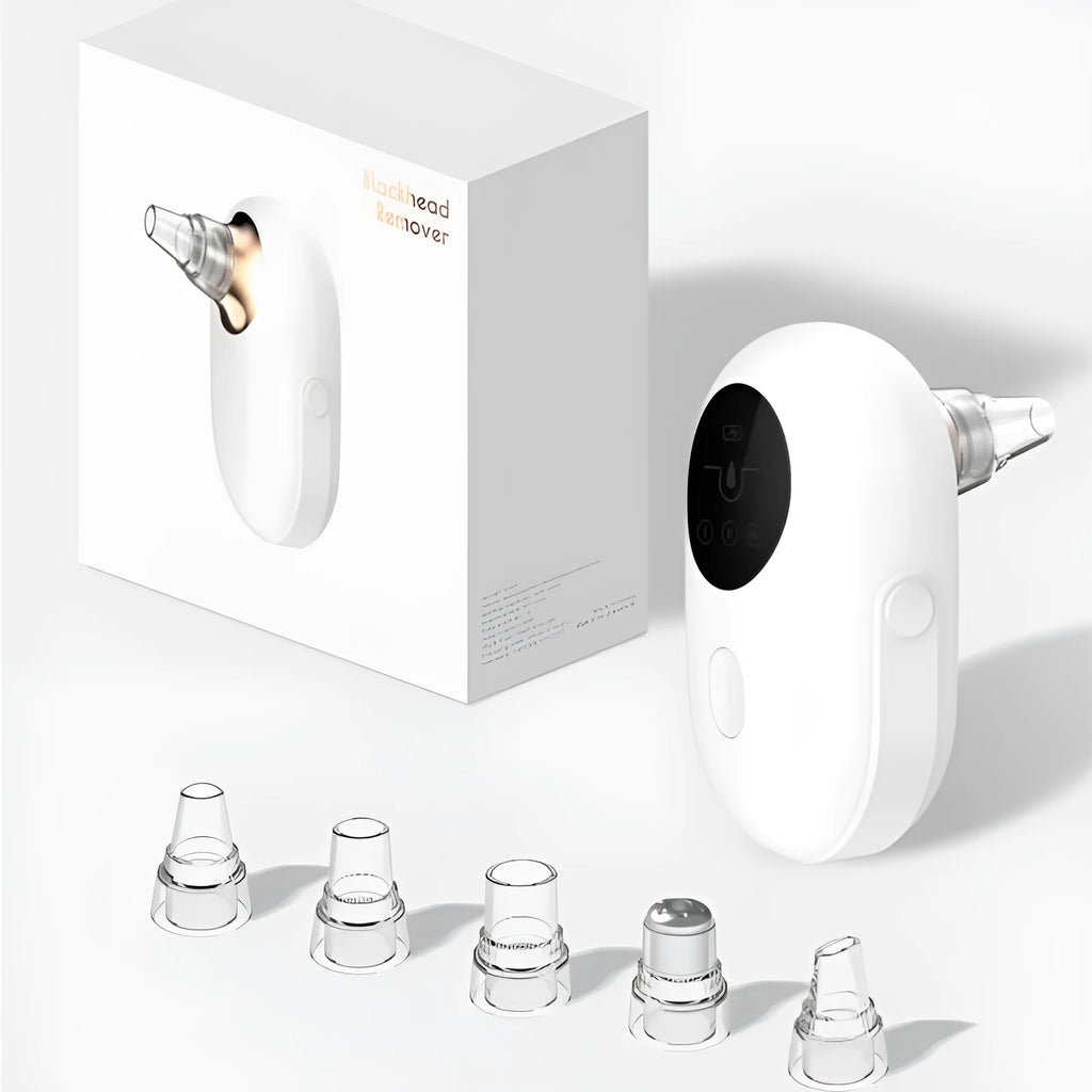 Rechargeable blackhead electric cleanser in gold for deep facial cleaning and acne treatment at home