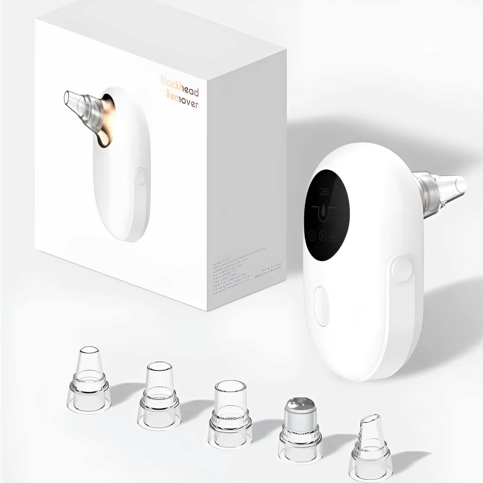 Rechargeable blackhead electric cleanser in gold for deep facial cleaning and acne treatment at home