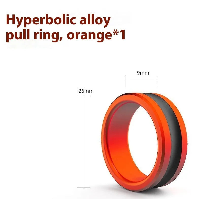 Orange alloy fishing pull loop hand guard accessory for rod grip security