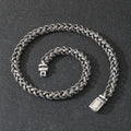 Men's antique silver titanium steel keel chain necklace with large hemp flower links