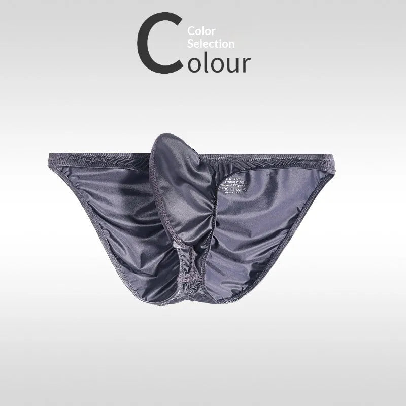 Narrow-sided low waist men's briefs in black with stretch nylon and elastane crotch panel