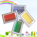 Plastic microscope slides for children with colour-coded biological specimens including plant rhizomes