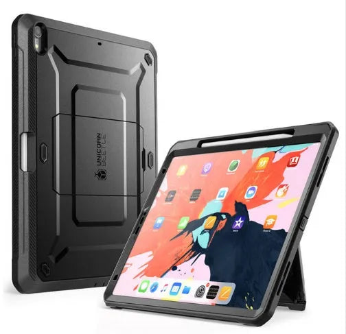 SUPCASE Unicorn Beetle Pro Series rugged case for iPad Pro 12.9 inch 2018 with kickstand and Apple Pencil holder, black