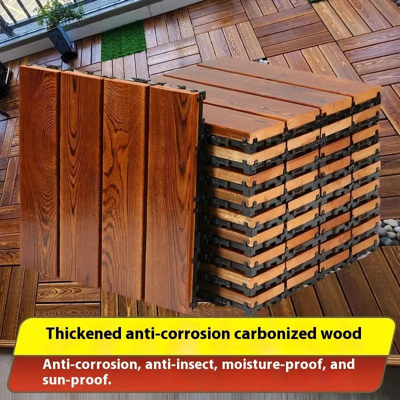 30cm square camphor pine wood flooring tile with brush wax oil or brushed durable finish