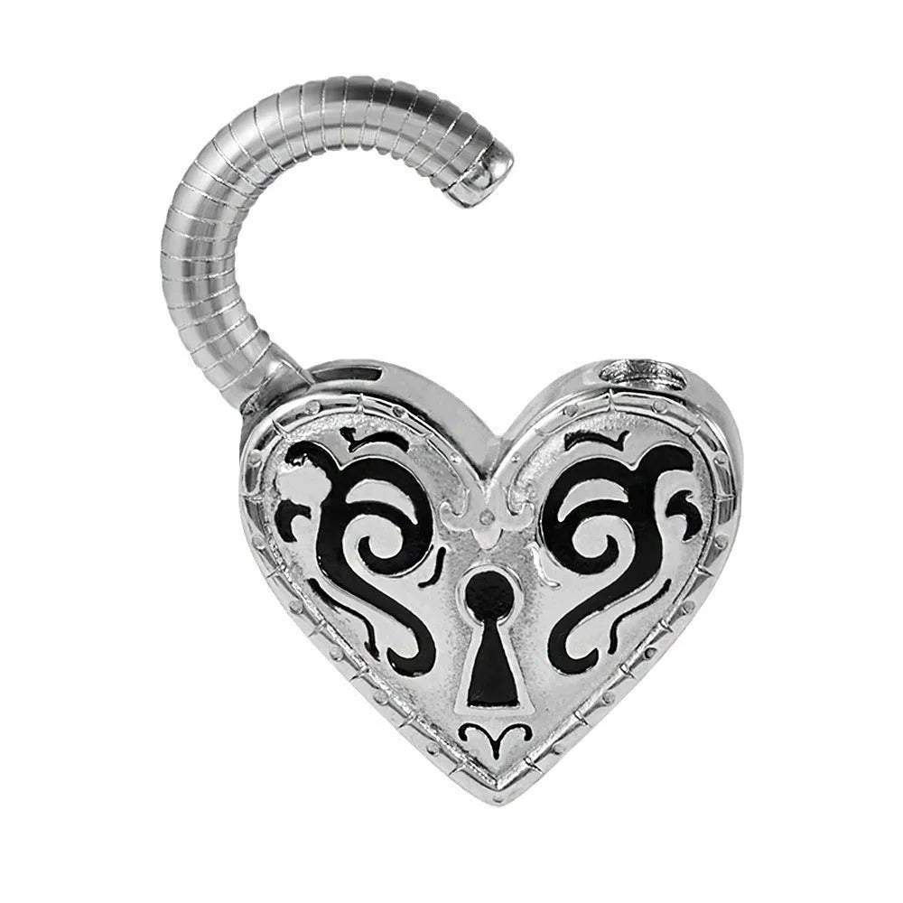 A pair of women's heart-shaped earrings in stainless steel with a gold electroplated finish.