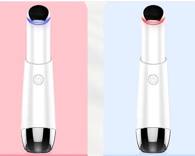 Mini eye massager electric vibration anti-ageing wrinkle removal pen in Pink and White with USB charging cable