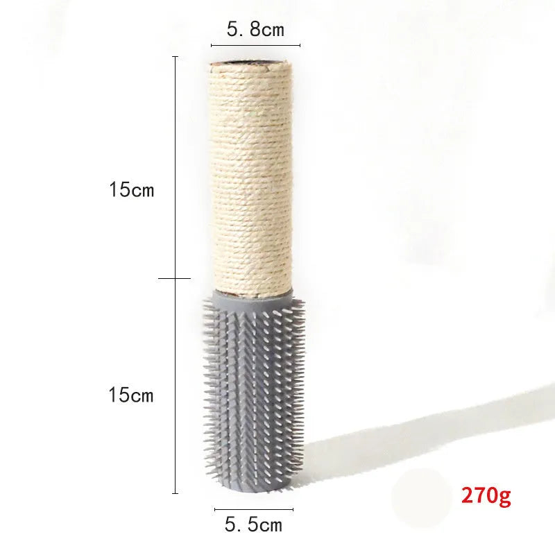 Brown sisal fibre cat scratching post measuring 30cm tall with rope texture for claw sharpening