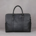 Vintage cowhide leather men's handbag in brown, medium size 35x8x26cm, with zipper closure and shoulder strap