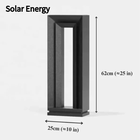 Geometric stainless steel solar garden lamp with acrylic elements