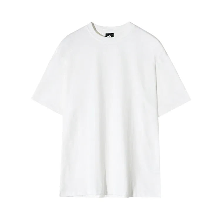 Men's slim fit cotton t-shirt in solid white or black with half sleeves and round neck