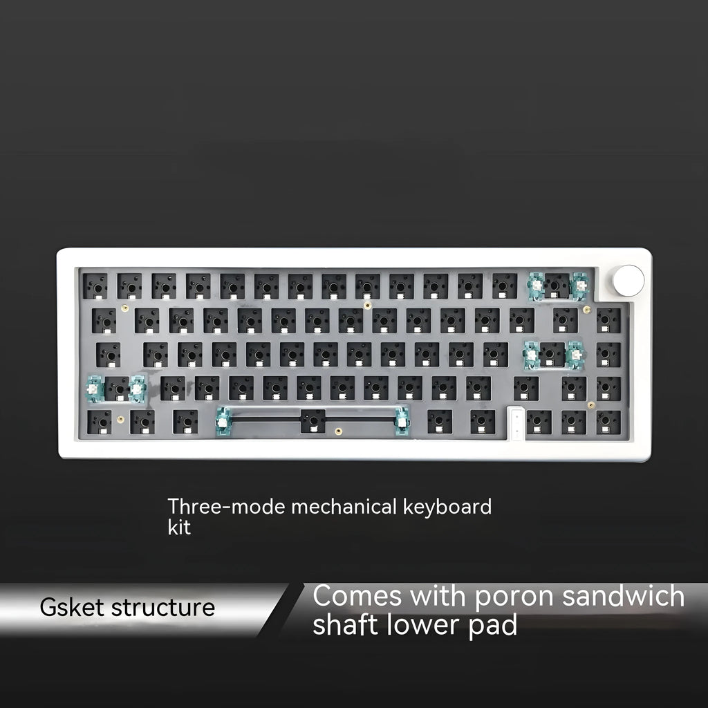 DIY mechanical keyboard kit with RGB backlighting, knob control, and seven colour options