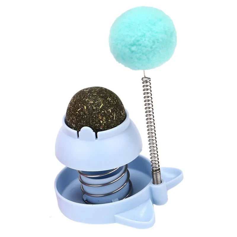 Blue lucky cat mint ball cat toy with self-moving mechanism