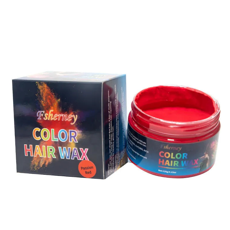 120g hair styling clay container showing colour options including granny grey