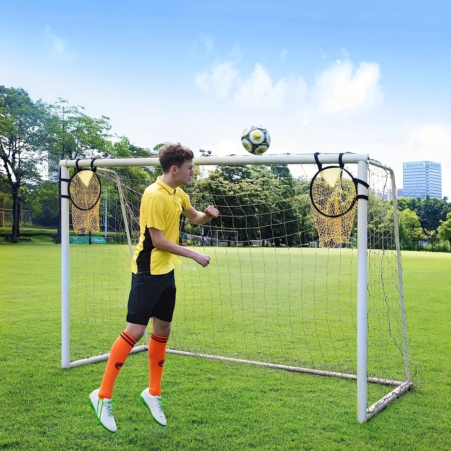 Portable 4ft soccer training goal net with carry bag for practice drills