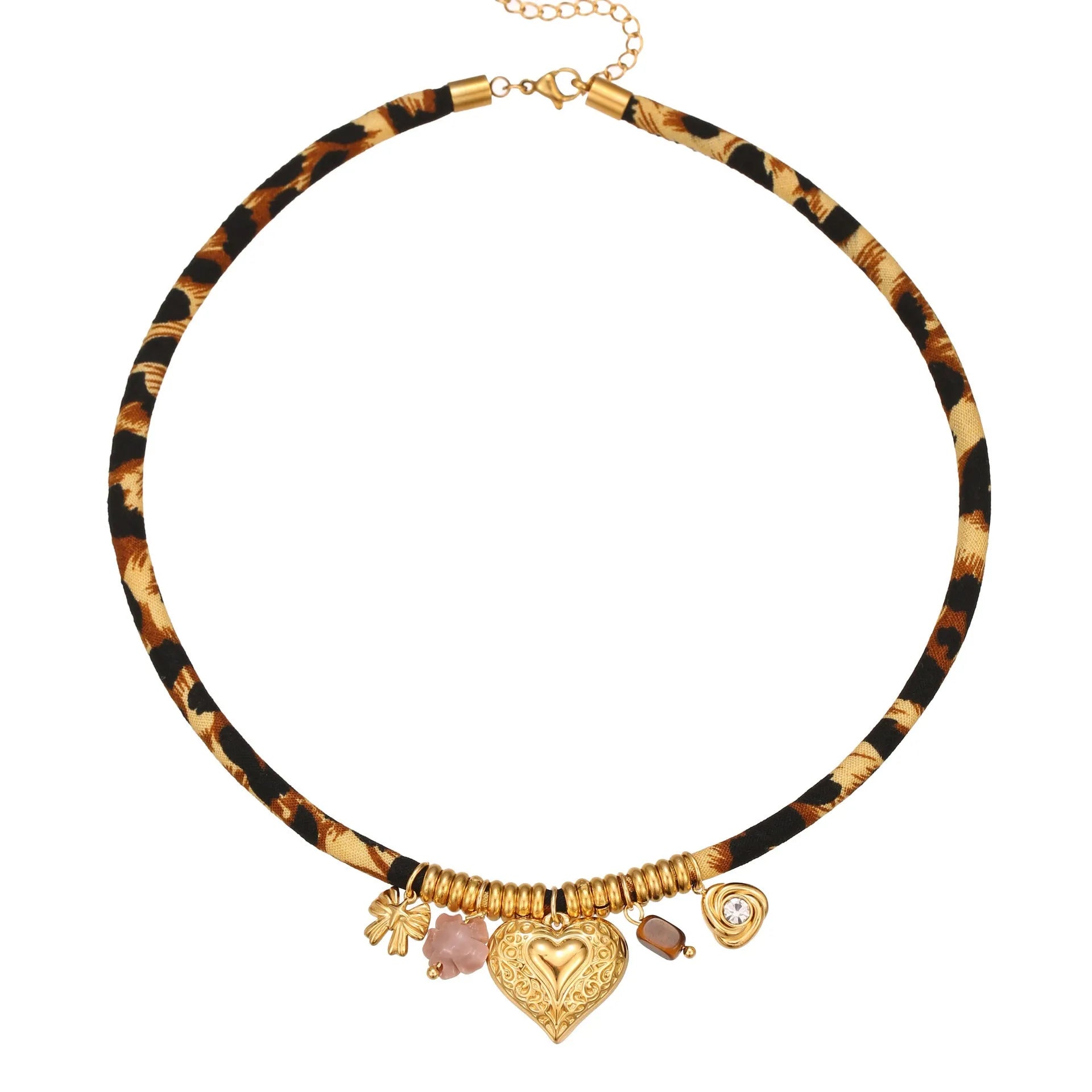 Leopard series stainless steel necklace with geometry pendant and adjustable 41-50cm chain