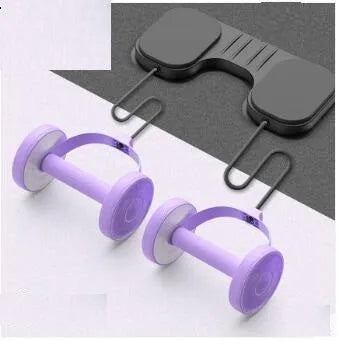 Abdominal ring fitness equipment with non-slip foam handles and anti-rust steel beam in girl pink