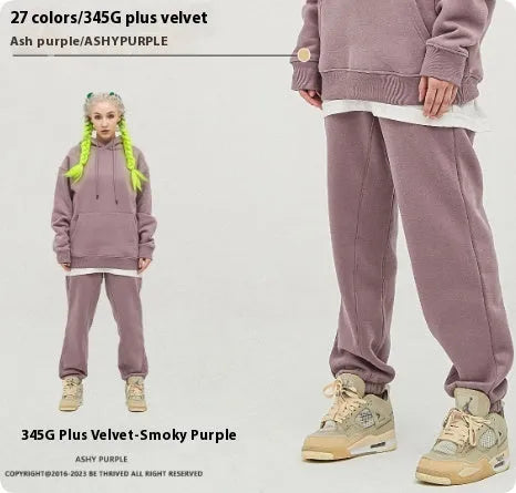Men's cotton velvet sweatpants with ankle band design in multiple colour options