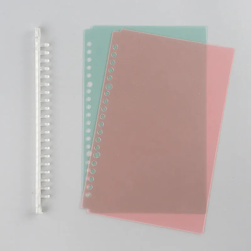 Plastic flipbook frosted cover clip for A5 loose leaf binding in transparent colour