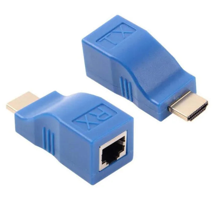 HDMI extender transmitter and receiver kit for 30-metre signal transmission via Cat-6 network cable