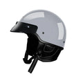 Retro style motorcycle helmet in ABS, shown in Ivory White colour