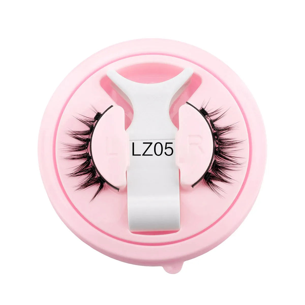 Set of reusable, glue-free waterproof false eyelashes in artificial fibre, showing natural thick 0.6-1.1mm lashes.