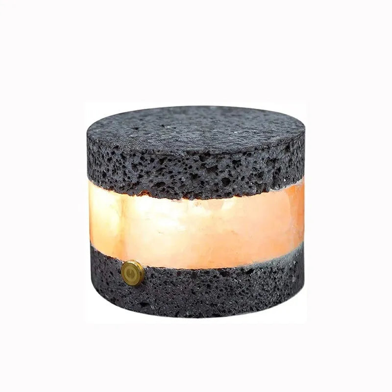Orange volcanic rock USB night lamp with dimming touch control and essential oil tray