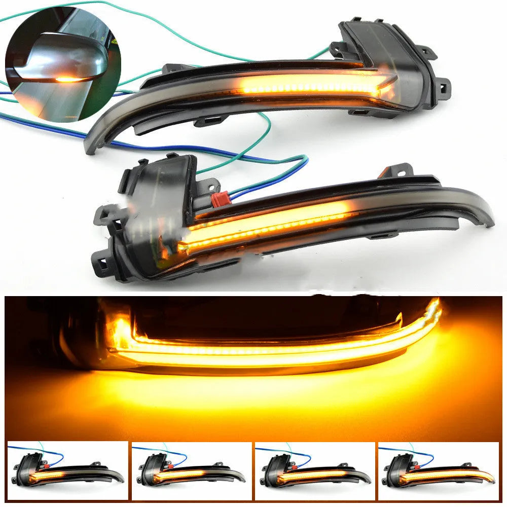 Dynamic LED mirror turn signal for Audi B8 B8.5 models in crystal white or black