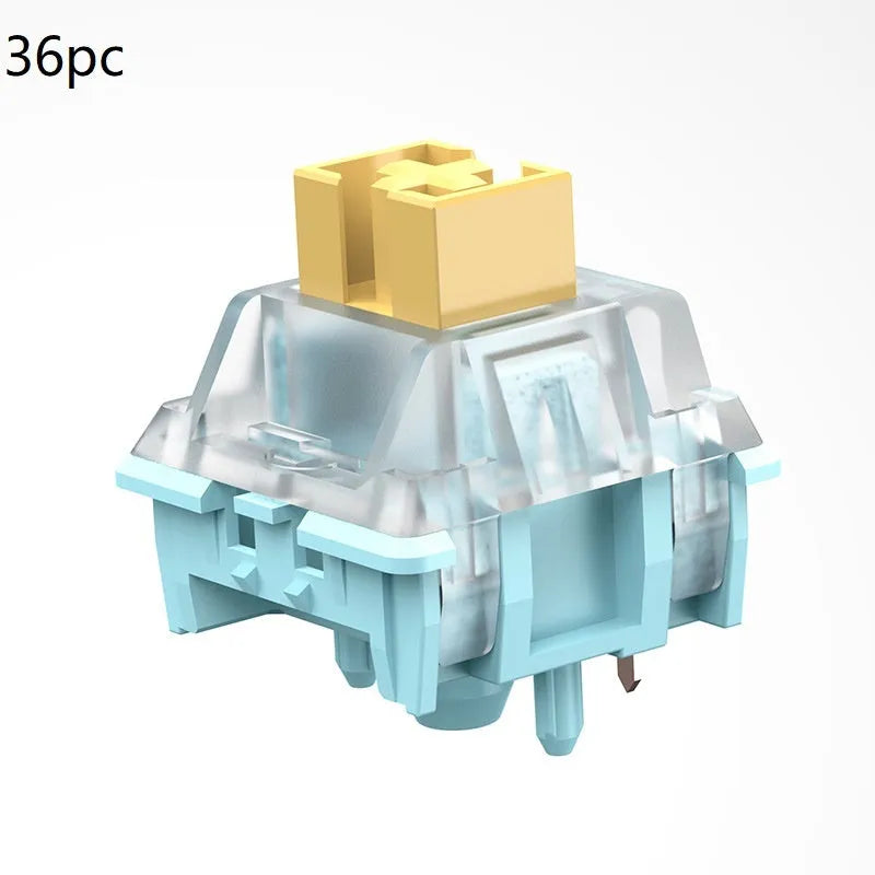 36 Sea Salt Lemon PRO Mute colour keyboard shaft switches arranged for mechanical keyboard replacement