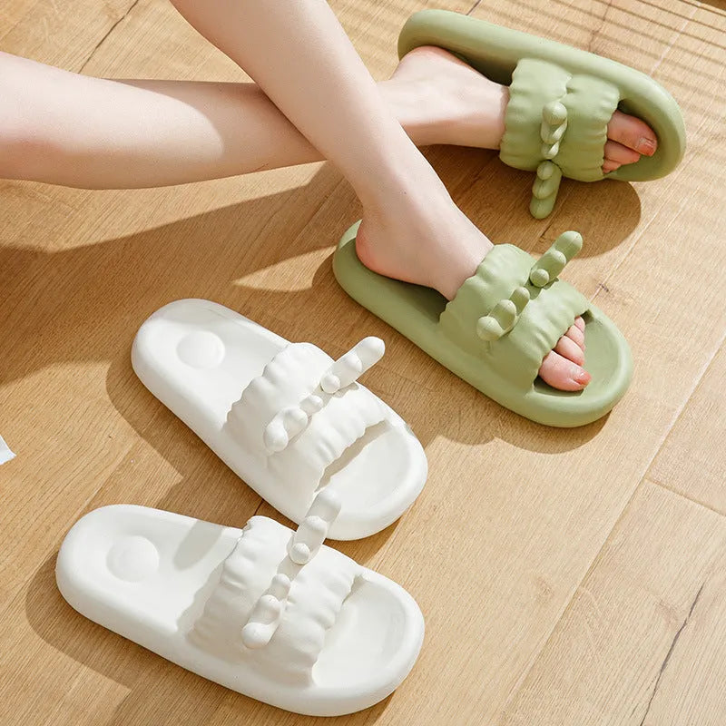 Deer horn patterned summer slippers with hollow-out EVA design in multiple colours