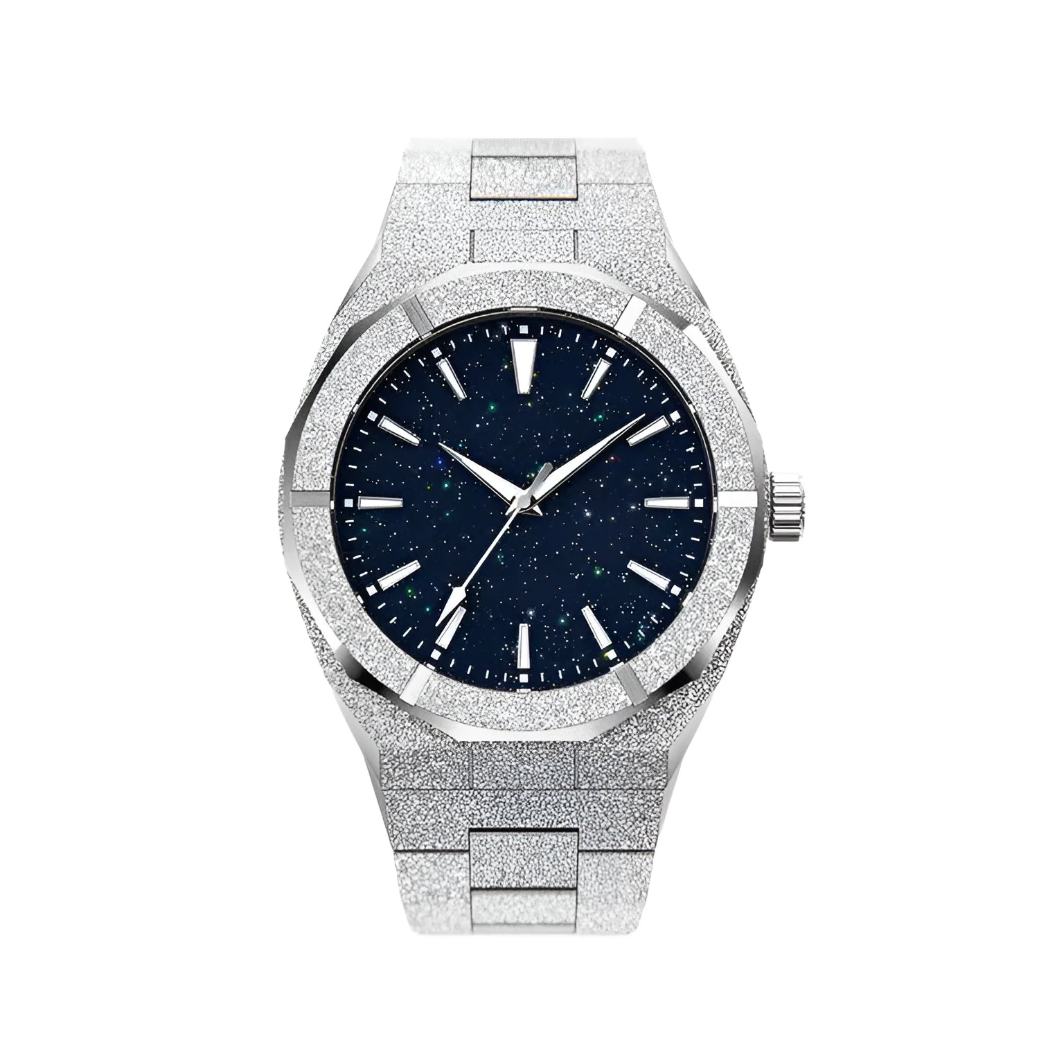 Men's stainless steel business watch with 42mm case and butterfly buckle in four colour options