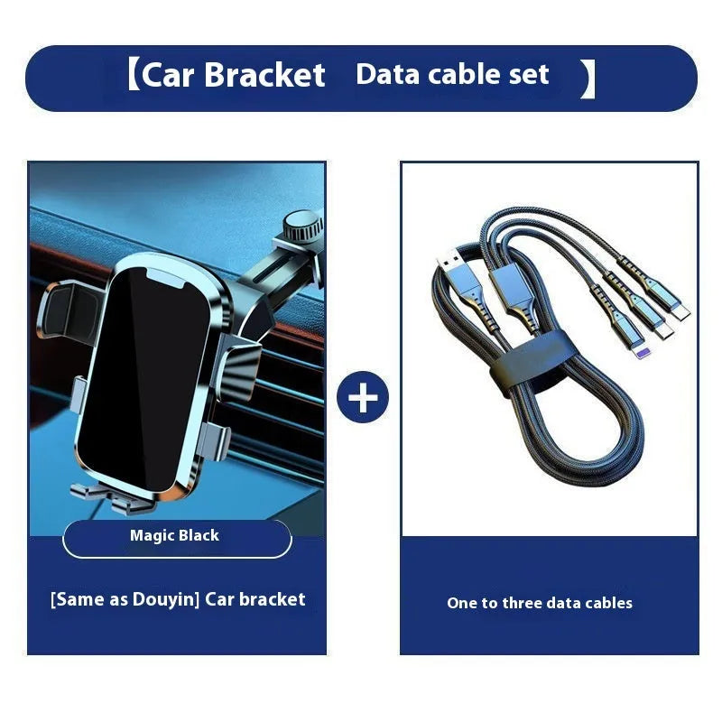 Retractable suction cup car phone holder with telescopic arm on dashboard