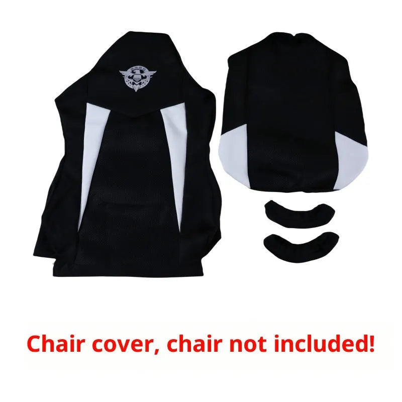 Dustproof polyester chair cover set for home computer chair, 80x88cm, black red, with armrest covers