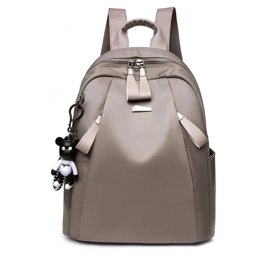 Medium black Oxford cloth fashion rucksack with internal phone and ID pockets