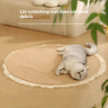 Natural papyrus cat scratch mat with integrated nest in simple style, available in multiple sizes and colours
