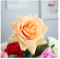 Artificial silk touch rose flower with red petals on a green plastic stem, showing approximate 42cm length.