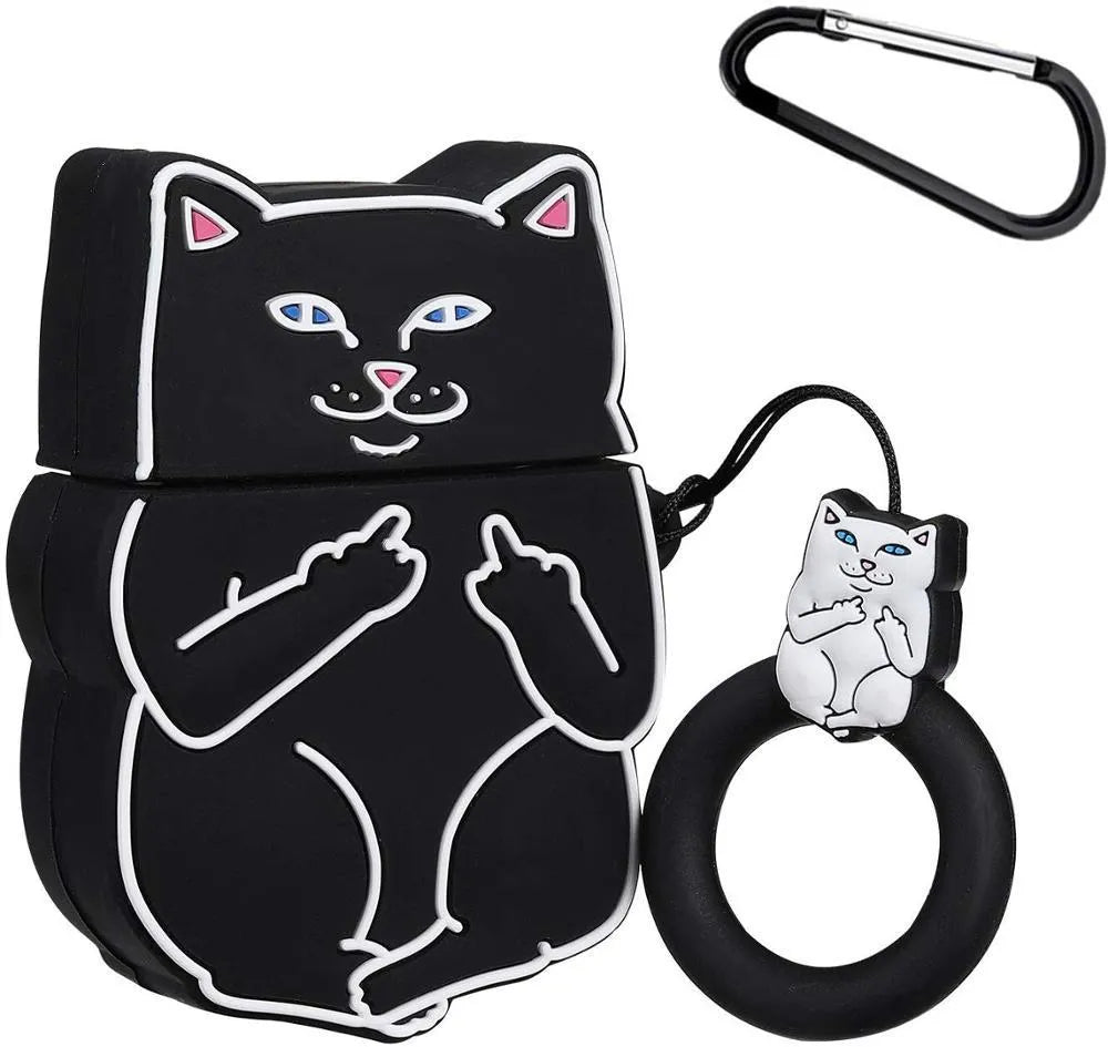 Silicone protective case for AirPods with cartoon animal and food theme designs
