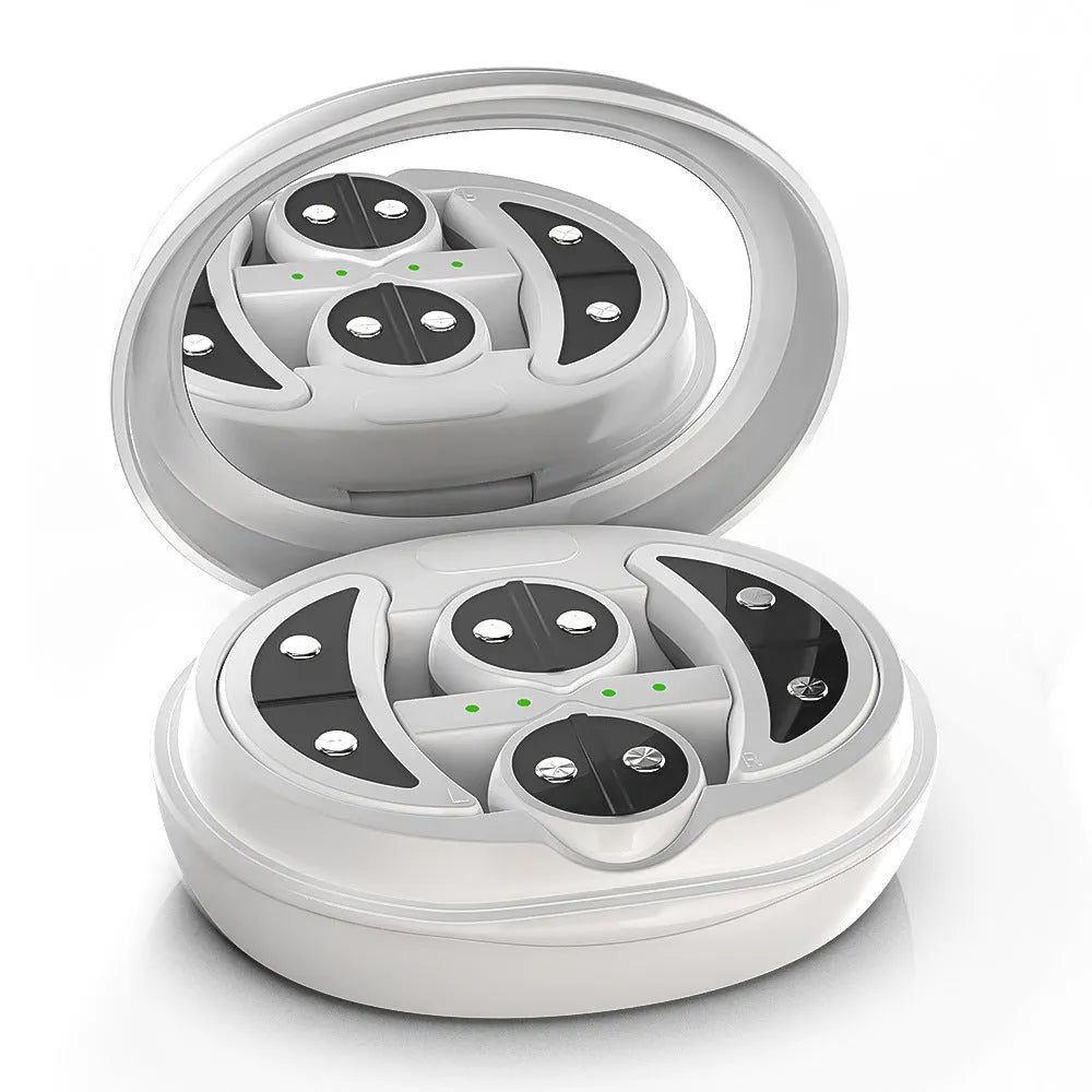 White wireless red light eye and facial massager device for dark circles treatment