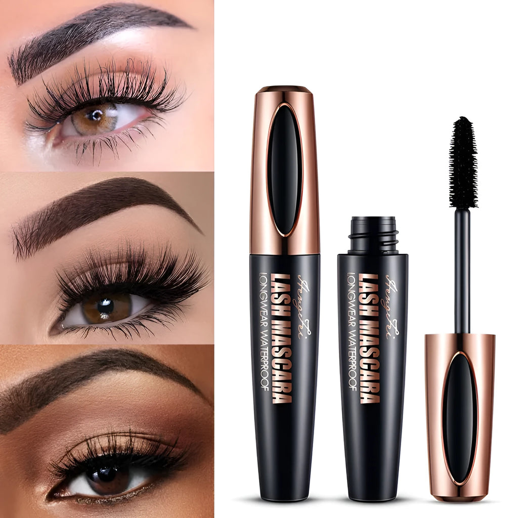 Black waterproof sweat-proof mascara with thickening and curling effect in colour box or OPP bag packaging