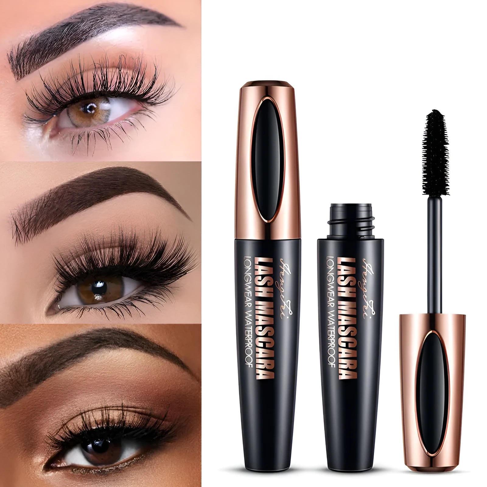 Black waterproof sweat-proof mascara with thickening and curling effect in colour box or OPP bag packaging