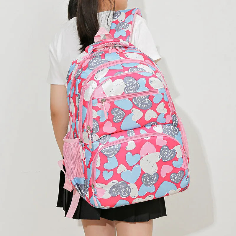 Blue student school backpack with air pillow straps and large main compartment
